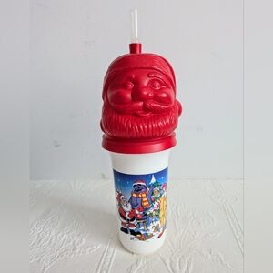 2000 McDonald's Christmas Santa McNuggets grimace Ronald Hamburgular Cup W/Straw